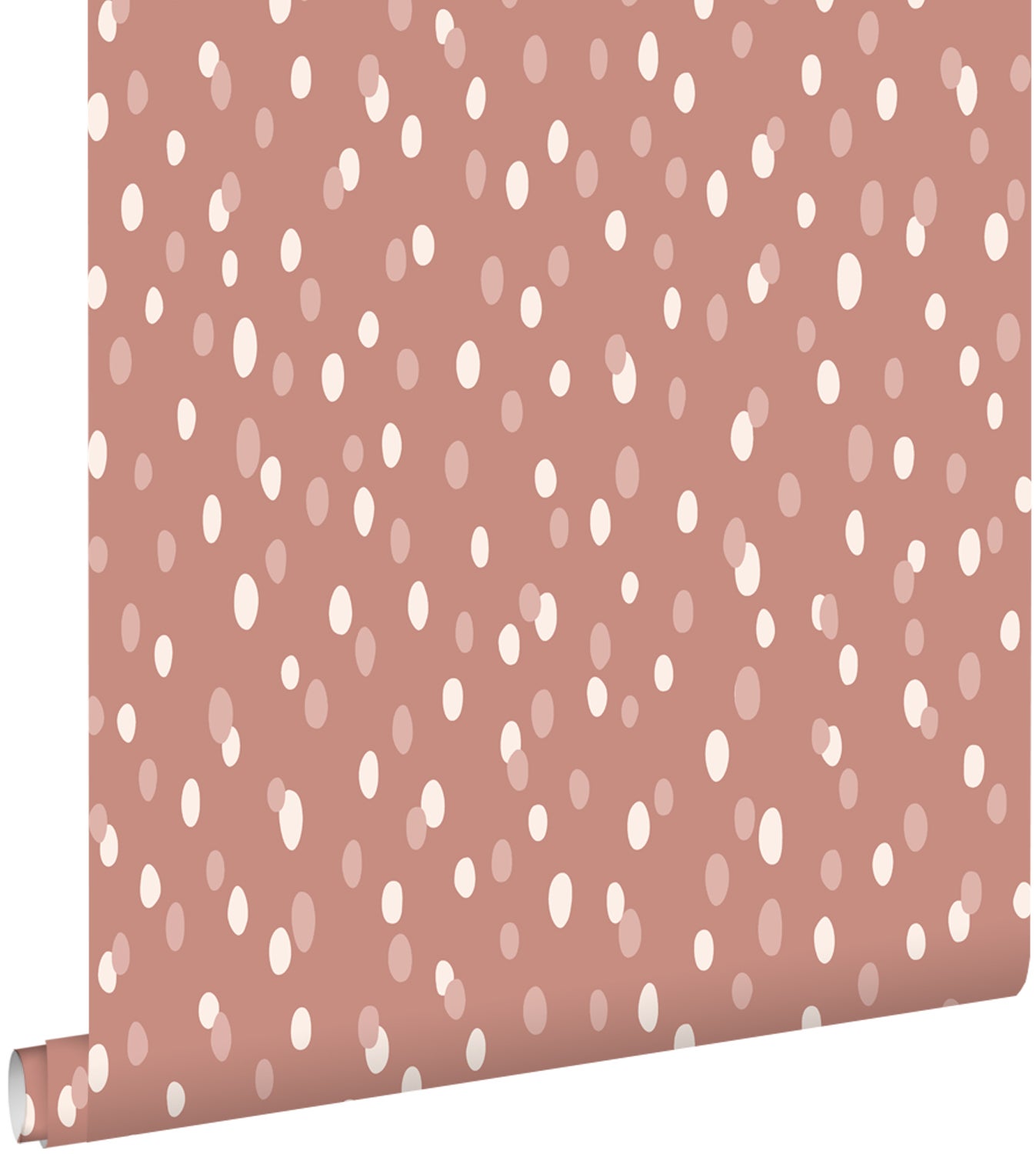 Tapeta kropki stary róż - 50 x 900 cm - ESTAHOME
