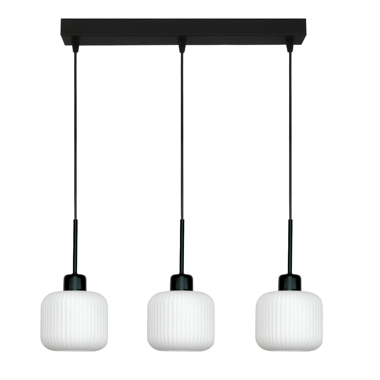 Lampa wisząca 3 punktowa czarna do jadalni BEKA BIANCO E27 nowoczesna IP20 Edylit