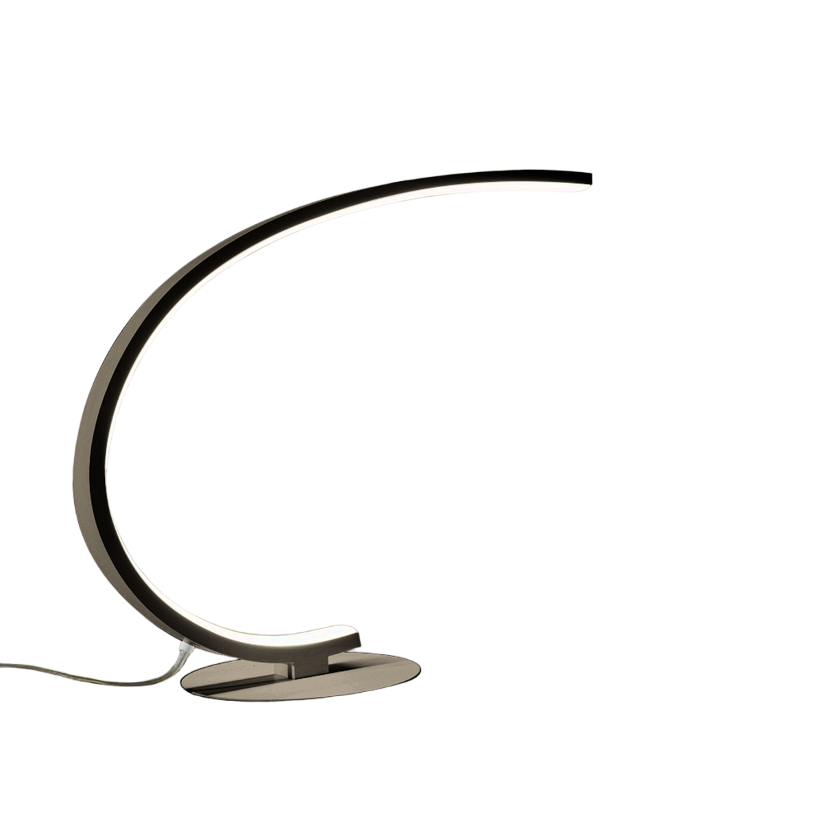 Lampa stołowa LED Iole, ściemnialna, 12 W, ciepłe światło, 3000 K - tytanowa, nowoczesny design, aluminium, IP20