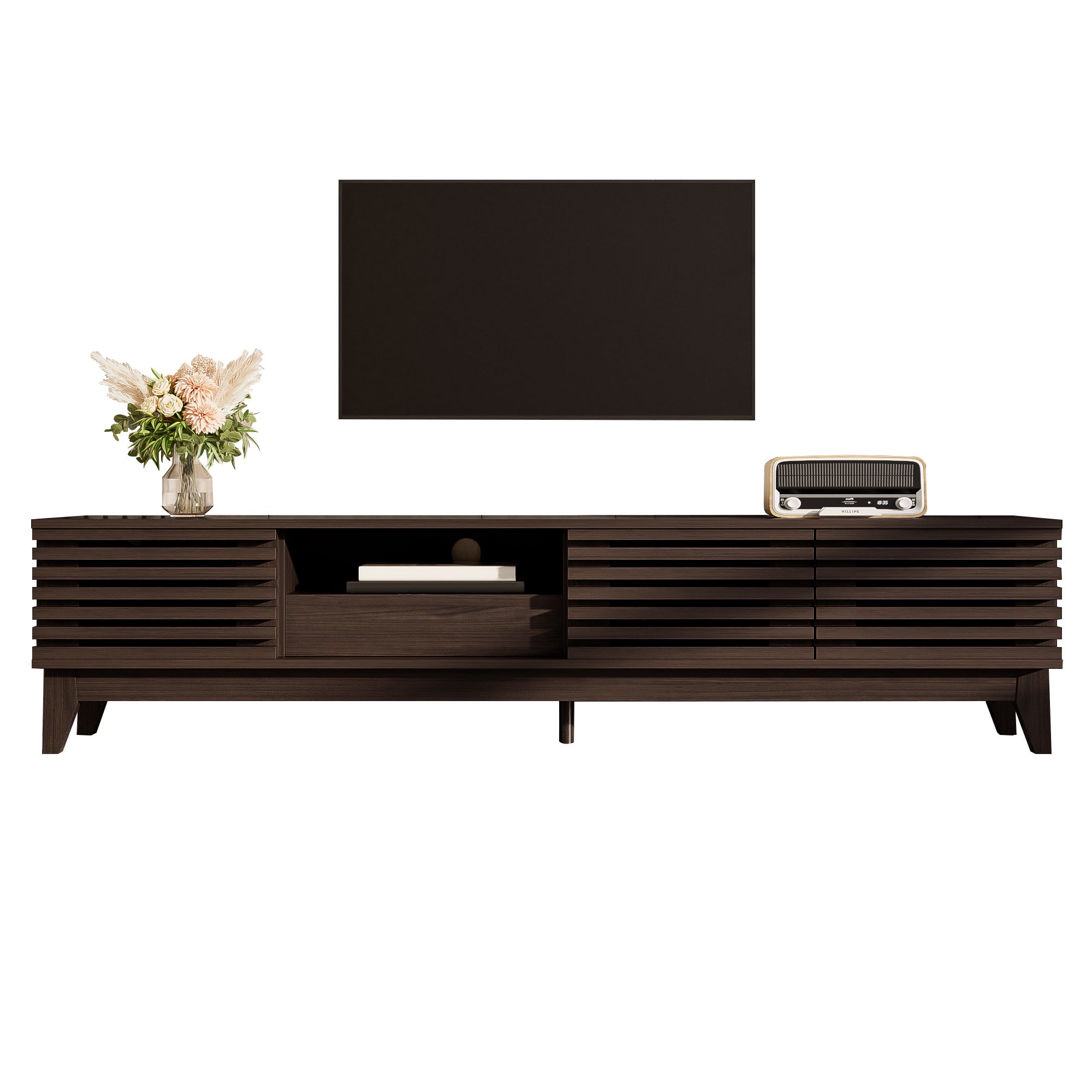 TV-Schrank z 3 drzwiami i szufladą - Vintage - 170x35x40 cm - PB - salon
