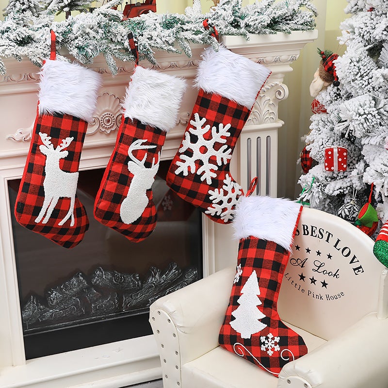 Skarpeta świąteczna Xmas Torba prezenty Pończocha świąteczna Skarpeta Noel zawieszenia jako dekoracja kominka Choinka Witryna sklepowa Cukierki szt