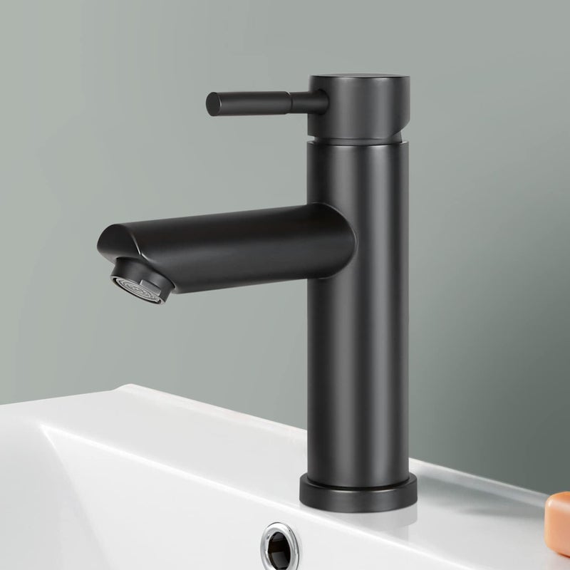 Bateria łazienkowa, bateria umywalkowa z mieszaczem – nowoczesny design wodospadu, elegancka czarna bateria ze stali nierdzewnej, dostępna ciepła i z