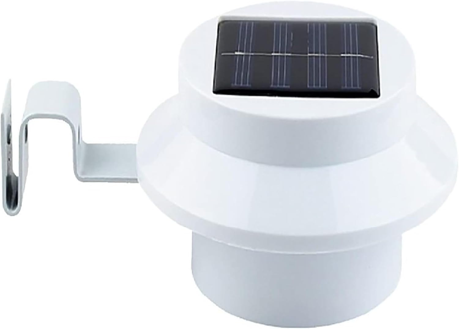 Lampa solarna do rynien, idealna do ogrodu, ciepłe, białe światło.