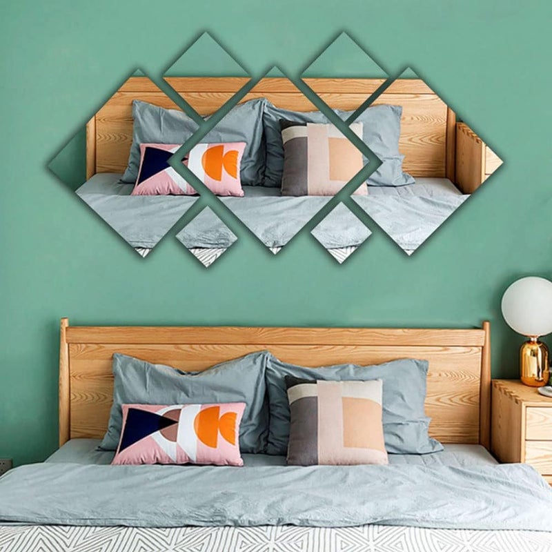 7 sztuk (srebrne) naklejki ścienne z lustrem, dekoracja z akrylowego lustra, naklejki lustrzane do łazienki, 80*55 cm, do