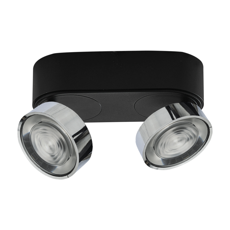 Lampa ścienna/sufitowa LED serii HOLE 13W 3000K CRI90, kolor czarny/chrom – wydajne oświetlenie wnętrz – Rossini Illuminazione