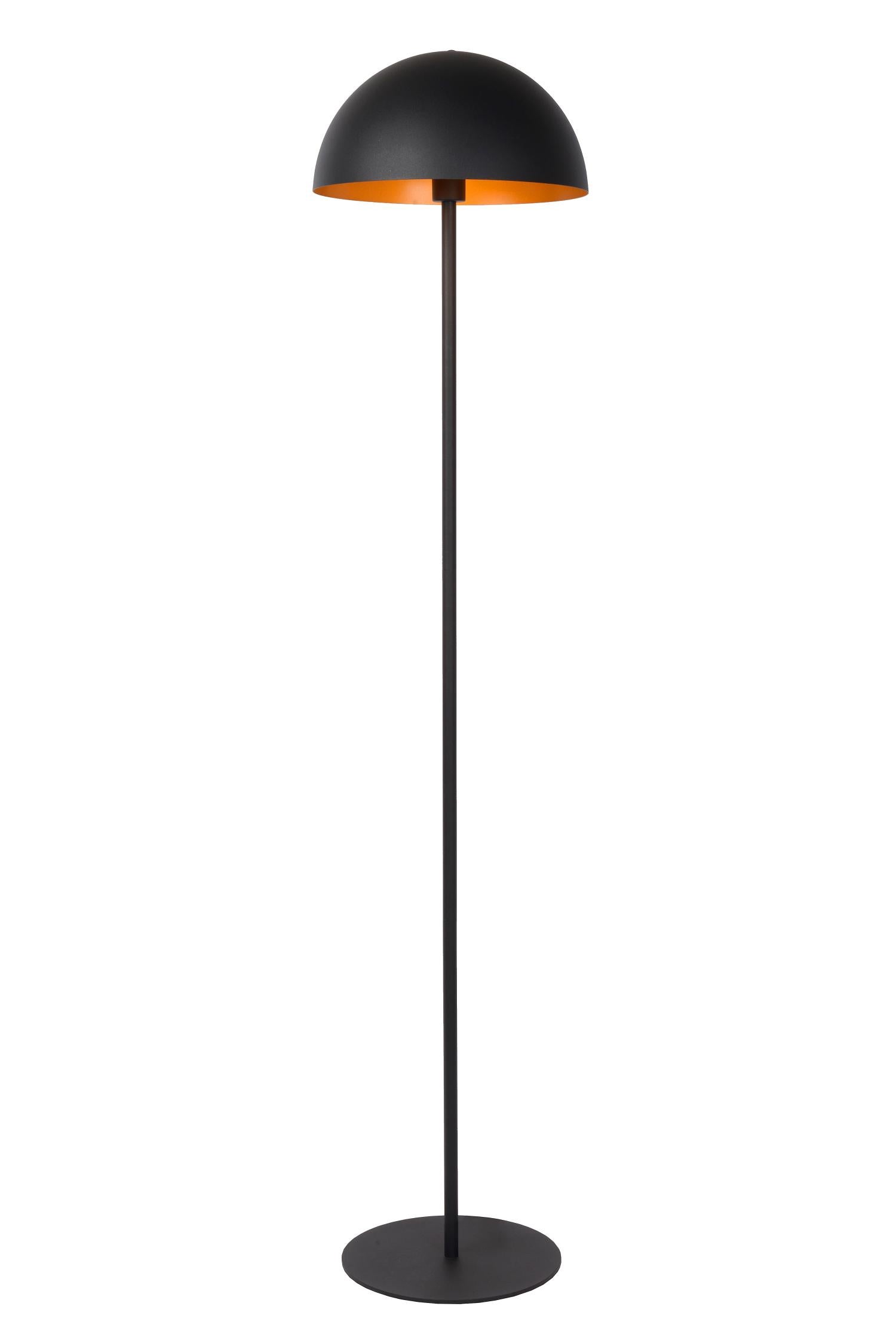 Lampa stojąca podłogowa industrialna czarna kopułowy klosz 1xE27 40W SIEMON Lucide