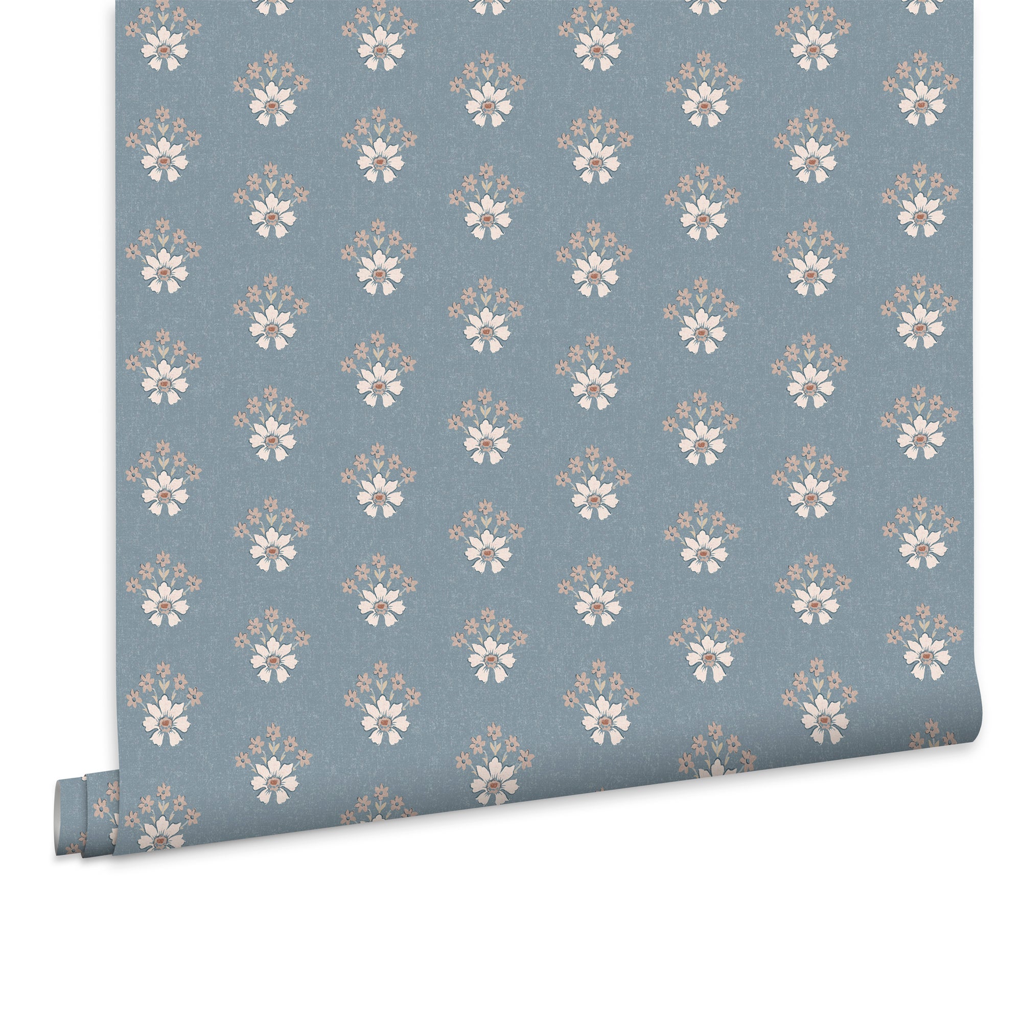 Laura Ashley Tapeta filzelinowa SEMINGTON FLORAL GEO NEWPORT BLUE 10 m x 52 cm