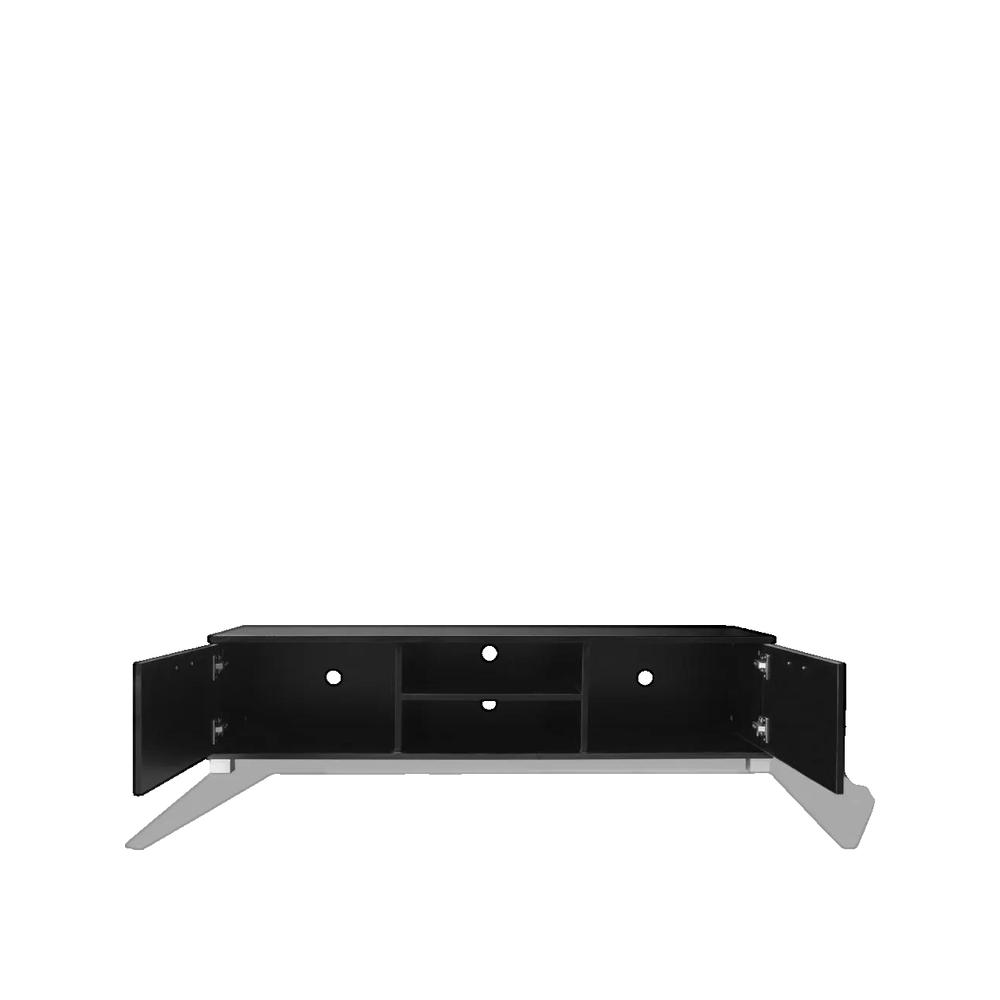Mebel RTV vidaXL Czarny Błyszczący 140x40,5x35 cm 4 wyjścia kablowe