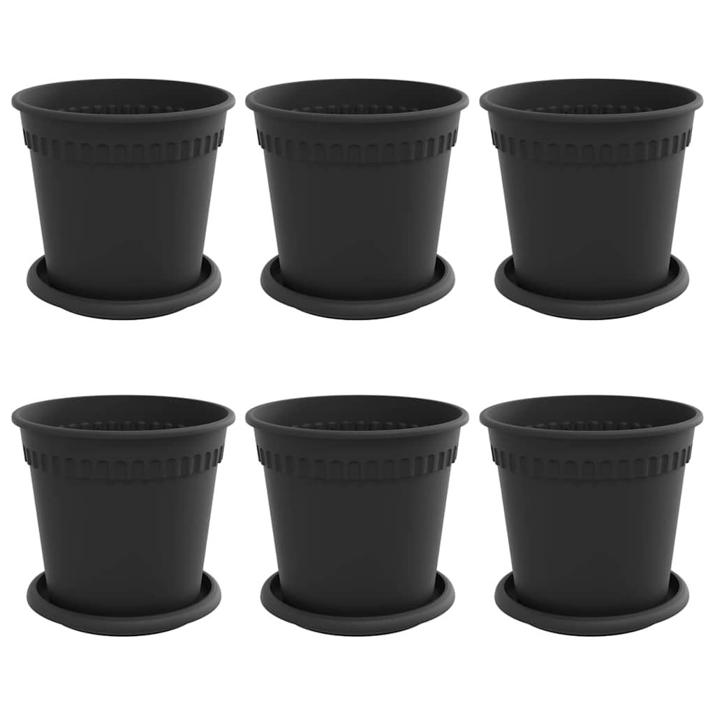 Doniczki 6 pcs Czarny Ø 17 x 14 cm Z tworzywa sztucznego