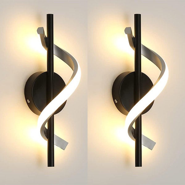 Lampka nocna ścienna LED 12W - Nowoczesne białe oświetlenie z aluminium - 2700K, minimalistyczny design do salonu, schodów, biura - czarna