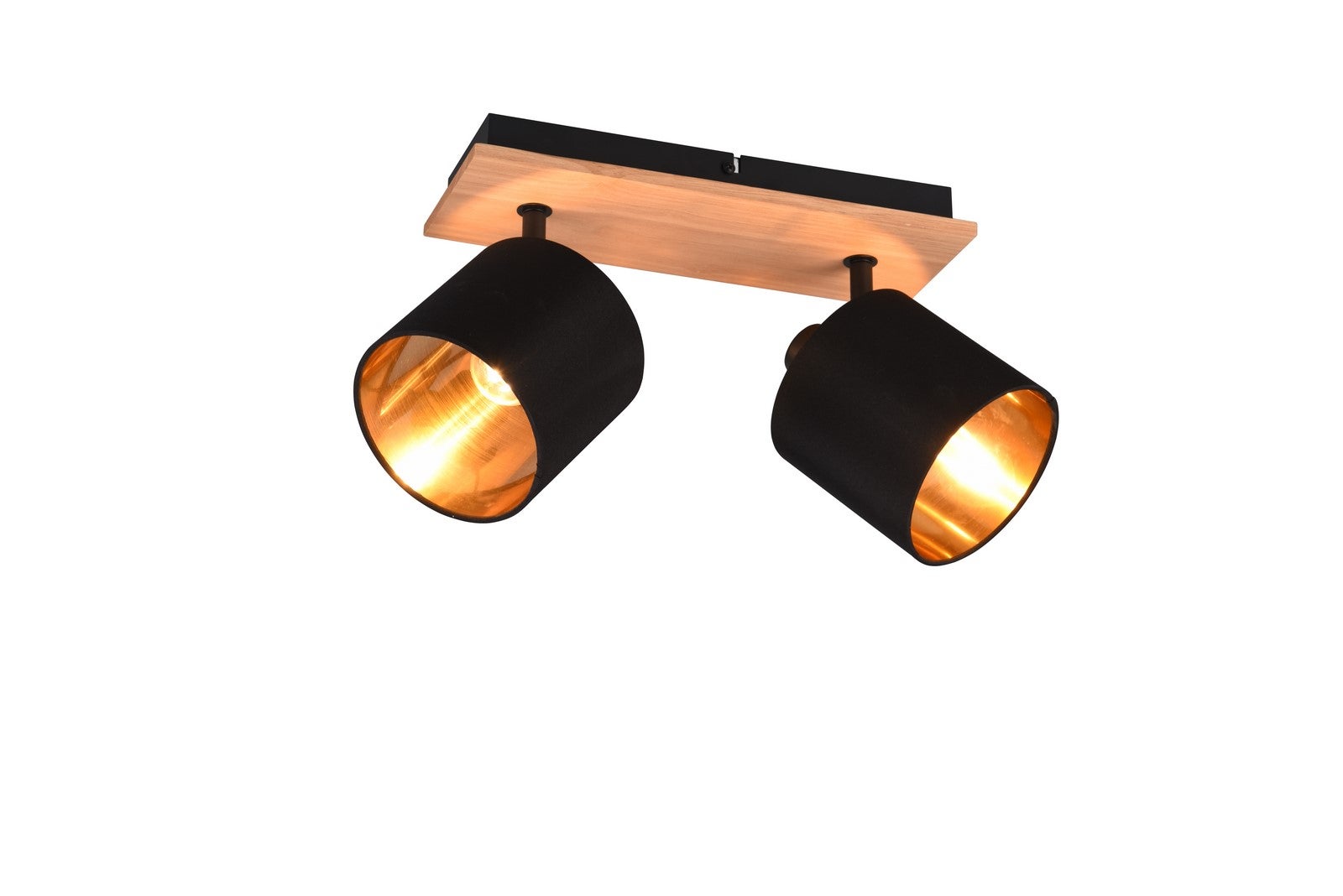 Reflektor cylindryczne tekstylne klosze IKERIS drewniano-czarny 2xE14x28W metal wym:19,5x30x12cm IP20 RL