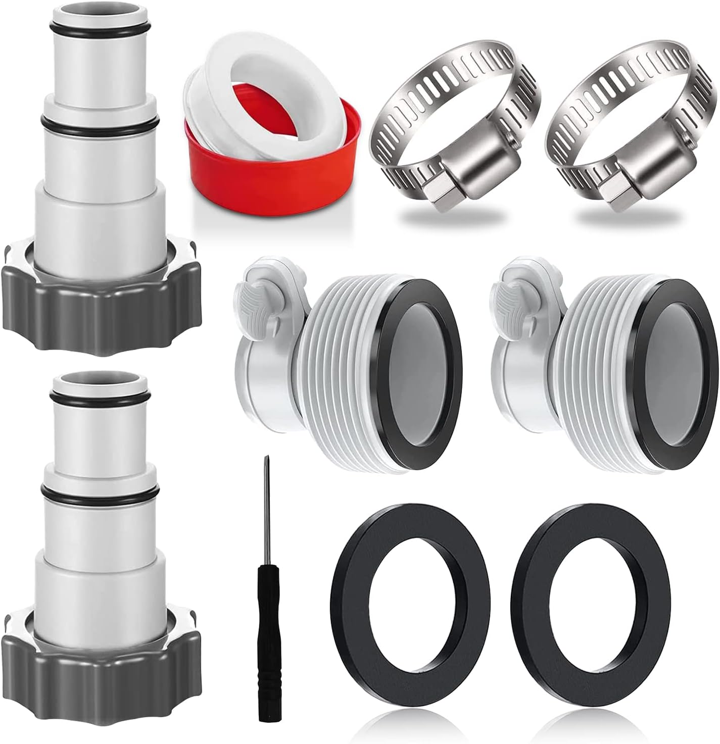4 sztuki, adapter do basenu Intex typu A i B, adapter do węża pompy, złączka do węża basenowego o średnicy 32 mm i 38 mm