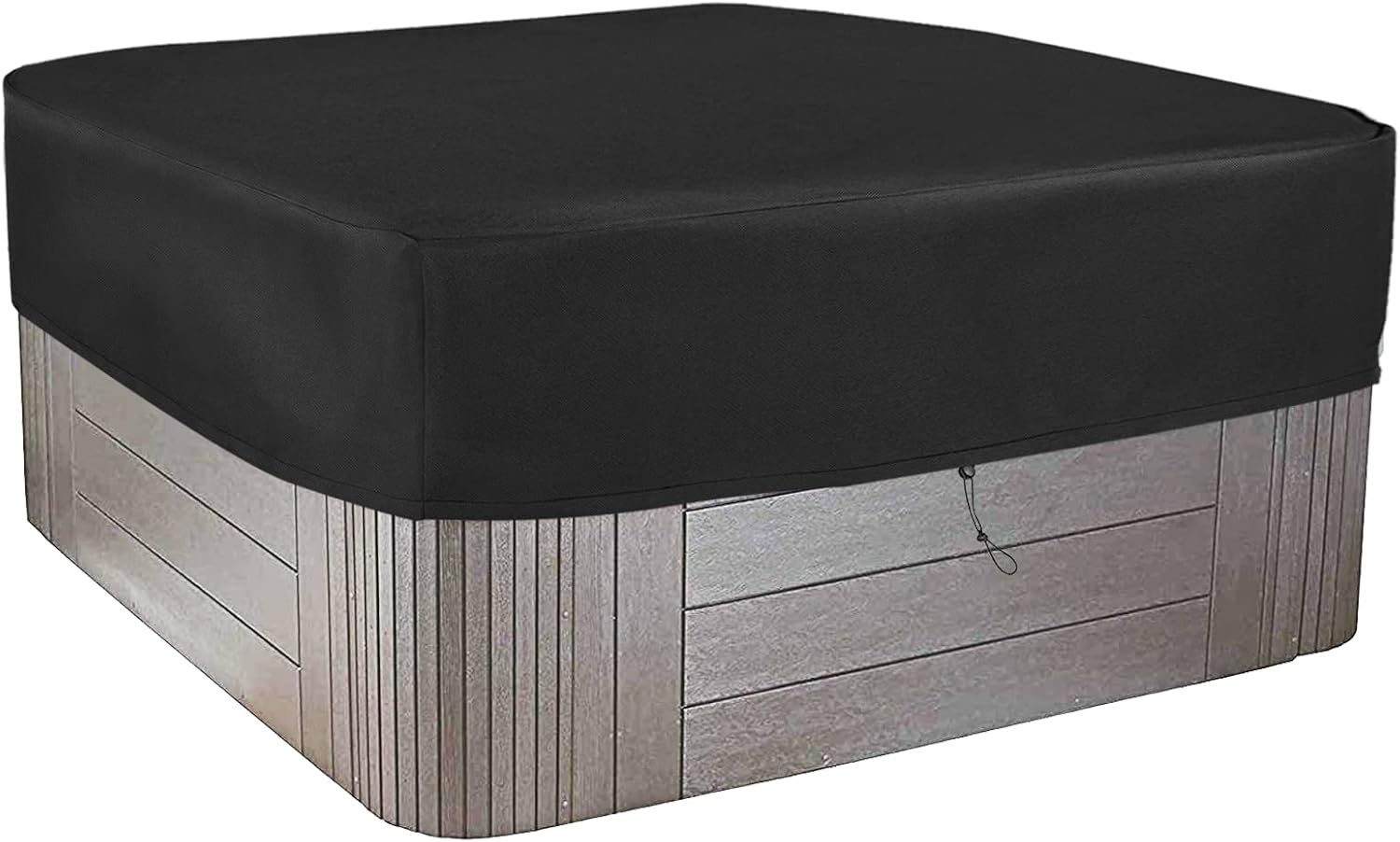 Pokrowiec na wannę, tkanina Oxford 210D, wodoodporna, pyłoszczelna i odporna na promieniowanie UV, odpowiednia do zewnętrznych spa, czarna (220 x 220