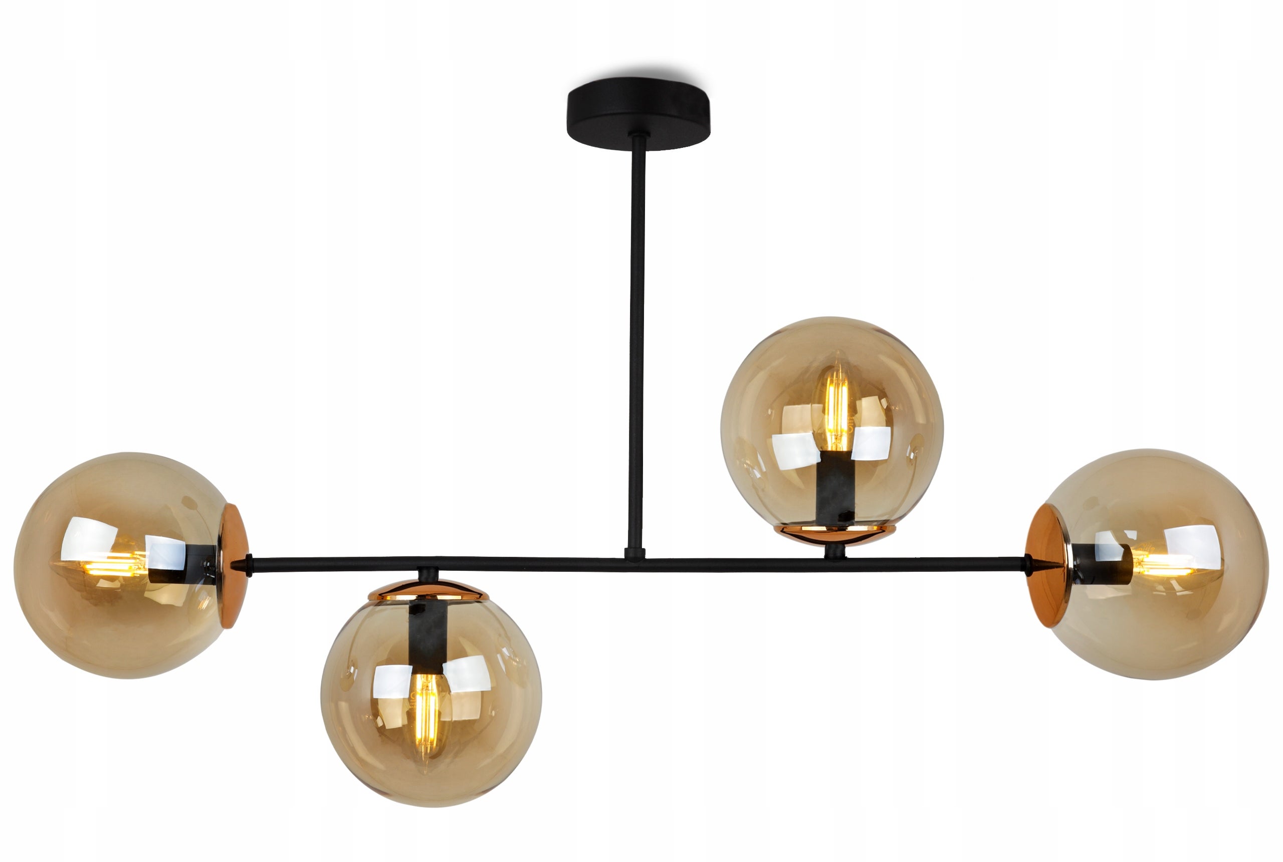 Lampa sufitowa wisząca Light Home LH Tulza 4x E14 40W klosz miodowy/miedziany