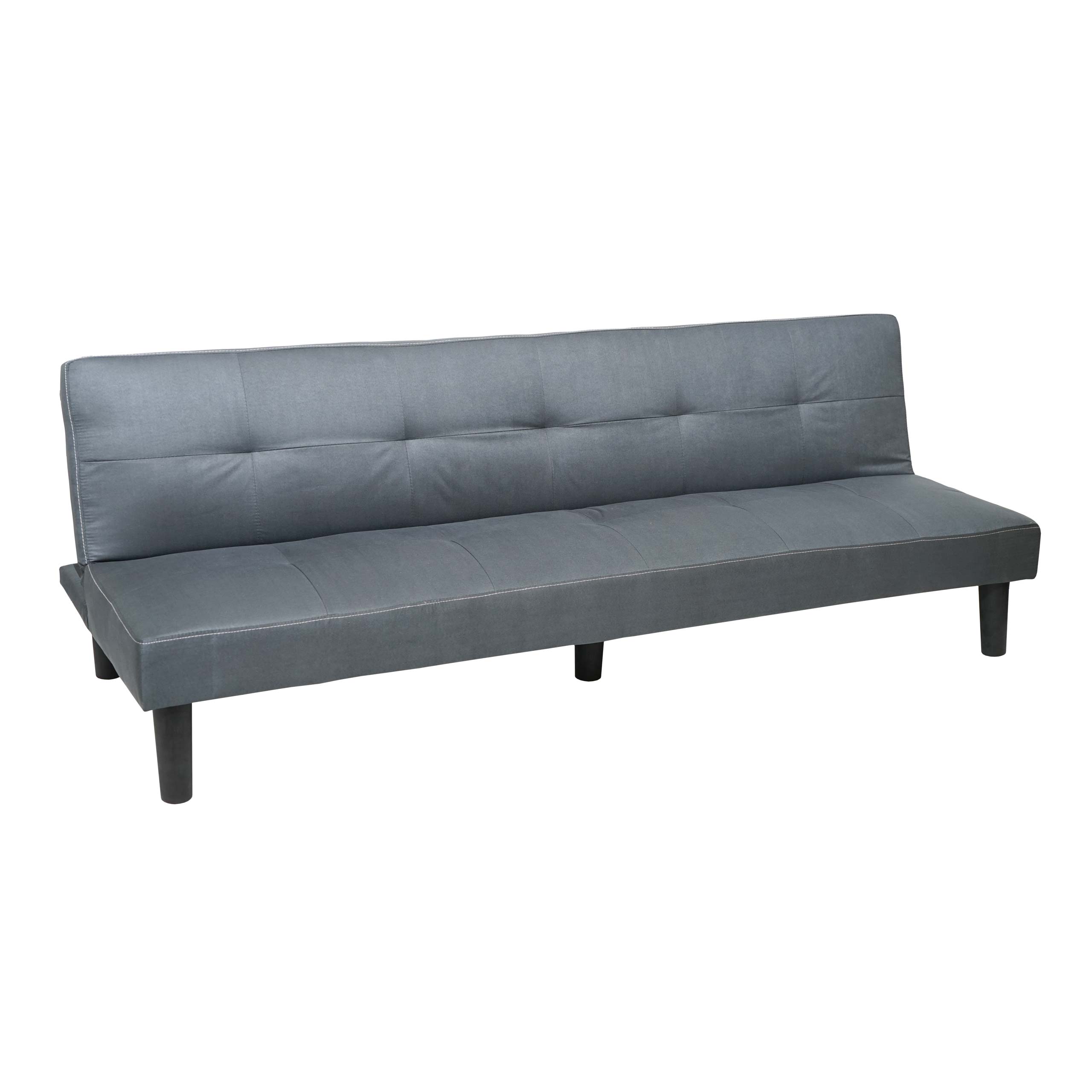 Sofa 3-osobowa HWC-G11, kanapa rozkładana sofa rozkładana sofa dla gości, funkcja spania 195cm ~ tkanina/tekstylia, szary