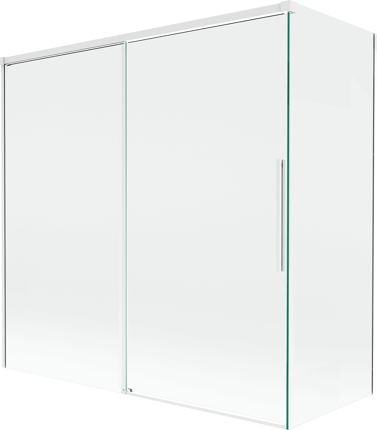Mexen Rox parawan nawannowy 2-skrzydłowy rozsuwany 160 + 80 x 150 cm, transparent, biały - 8C9-160-080-20-00