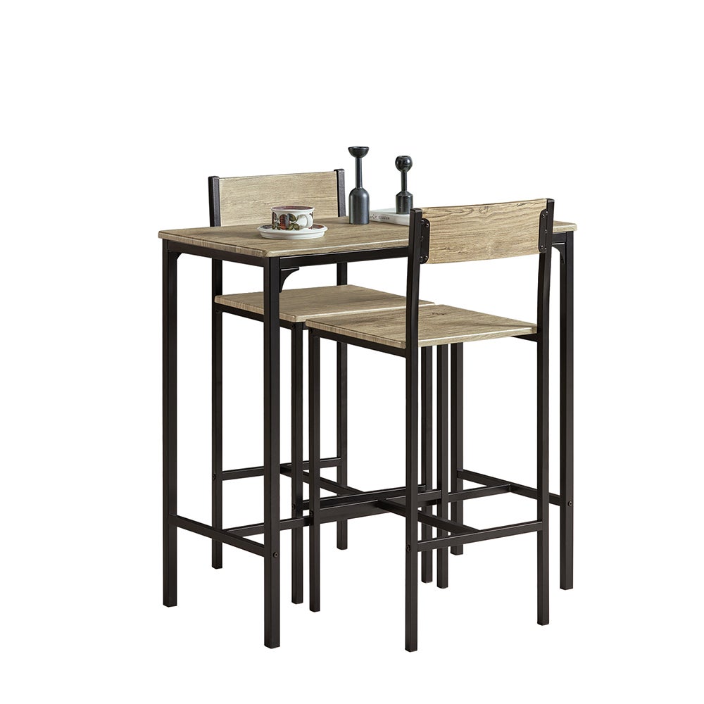 SoBuy Stół z 2 krzesłami do jadalni kuchni Taras Meble Metal Frame OGT03-N