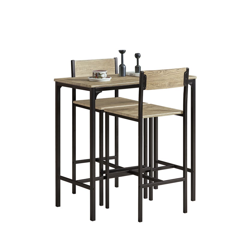 SoBuy Stół z 2 krzesłami do jadalni kuchni Taras Meble Metal Frame OGT03-N