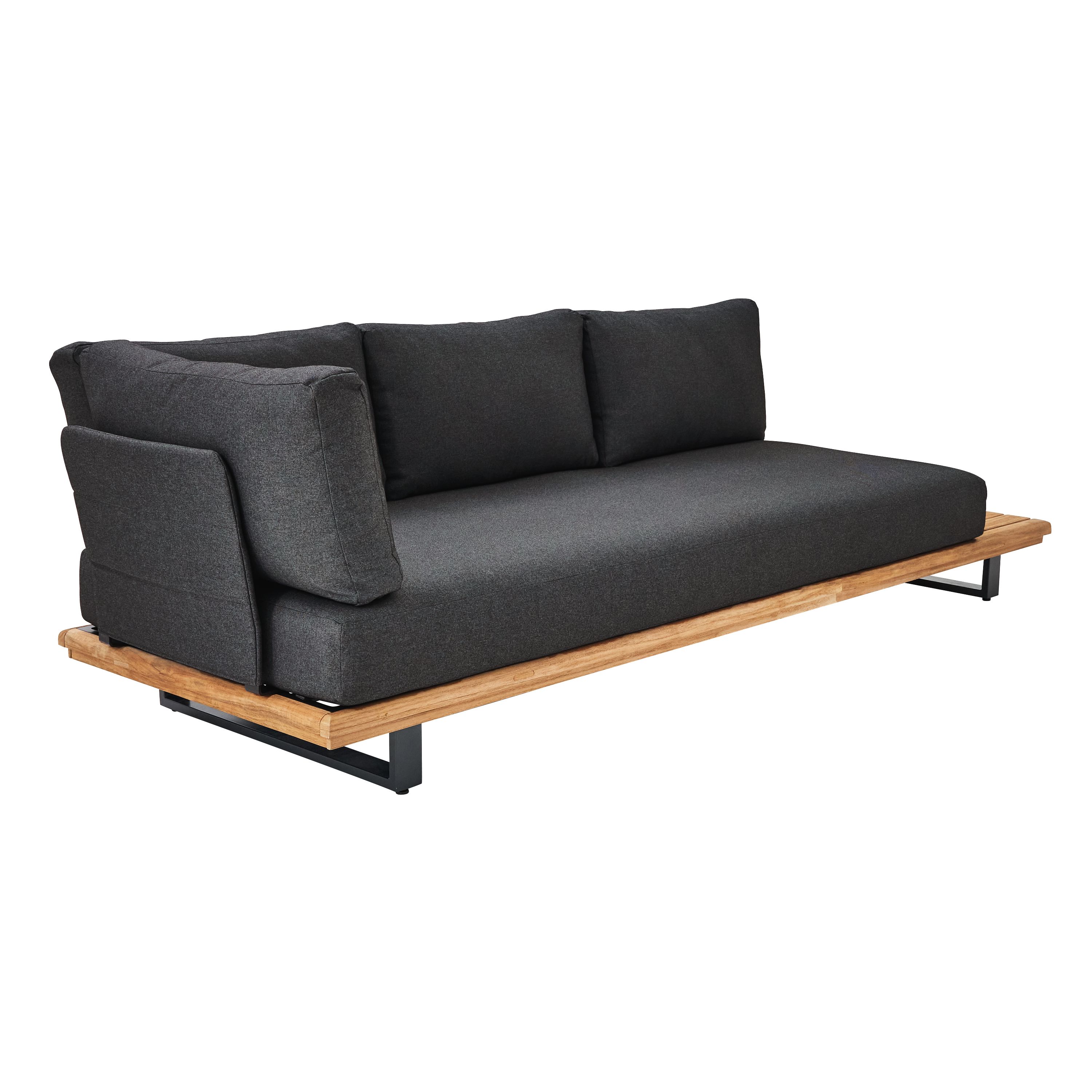Sofa 3-osobowa NATERIAL Sirokos z aluminium i drewna tekowego