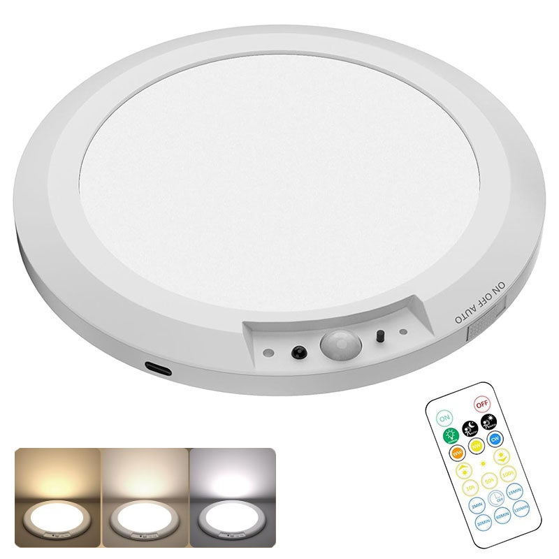 Nowoczesna dekoracyjna mini lampa, magnetyczna lampa sufitowa, ładowalna lampa ścienna, bezprzewodowa, regulowana w 3 kolorach, z pilotem - biała