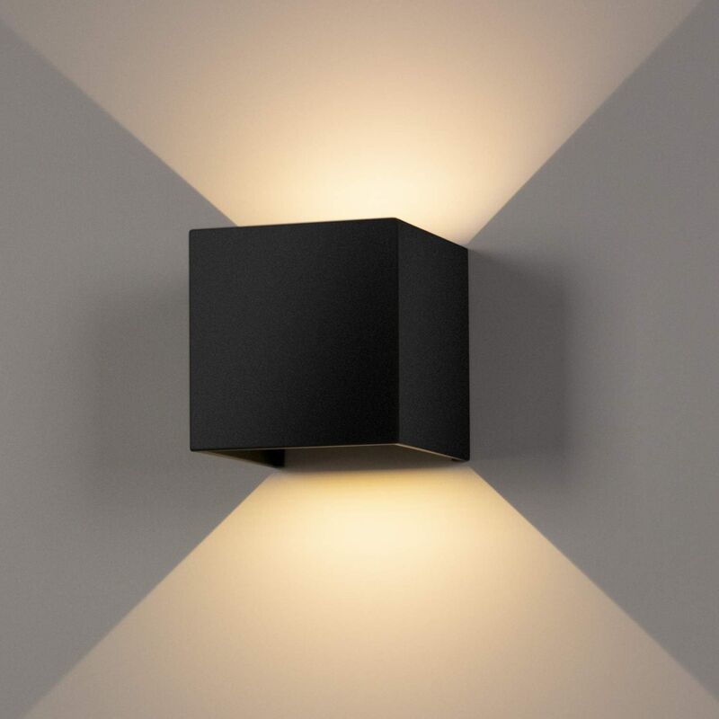 Lampa ścienna wewnętrzna/zewnętrzna 12W, wodoodporna lampa LED IP65, regulowana lampa w górę/dół, design 3000K, ciepła biel, kinkiety do salonu.