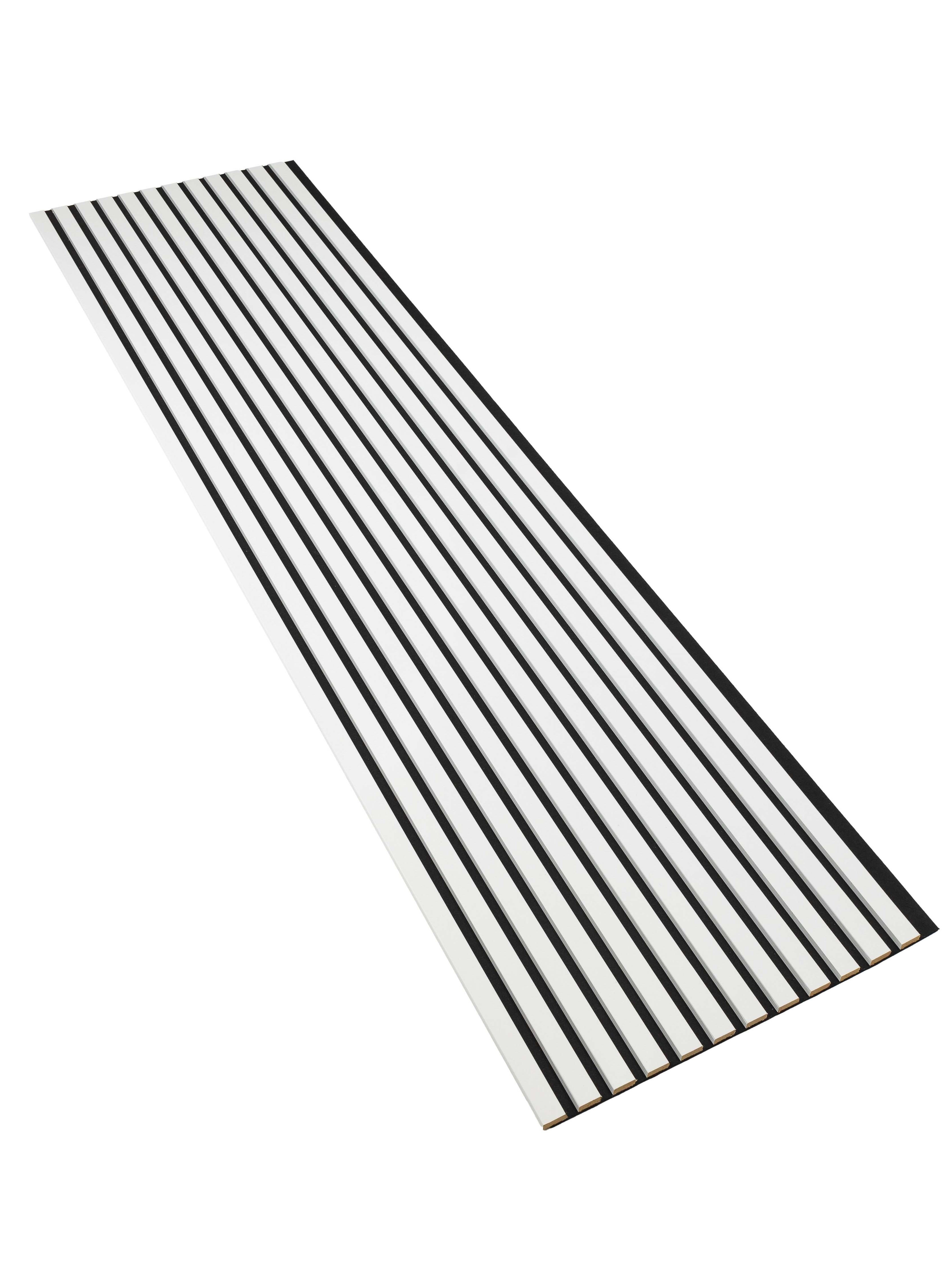 Lamele Ścienne na Czarnej Płycie SunWood 275x55cm Panel Dekoracyjny Biały 1 szt.