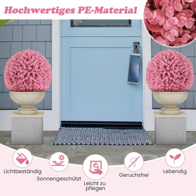Zestaw dwóch sztucznych kul topiary z siedmiowarstwowymi liśćmi