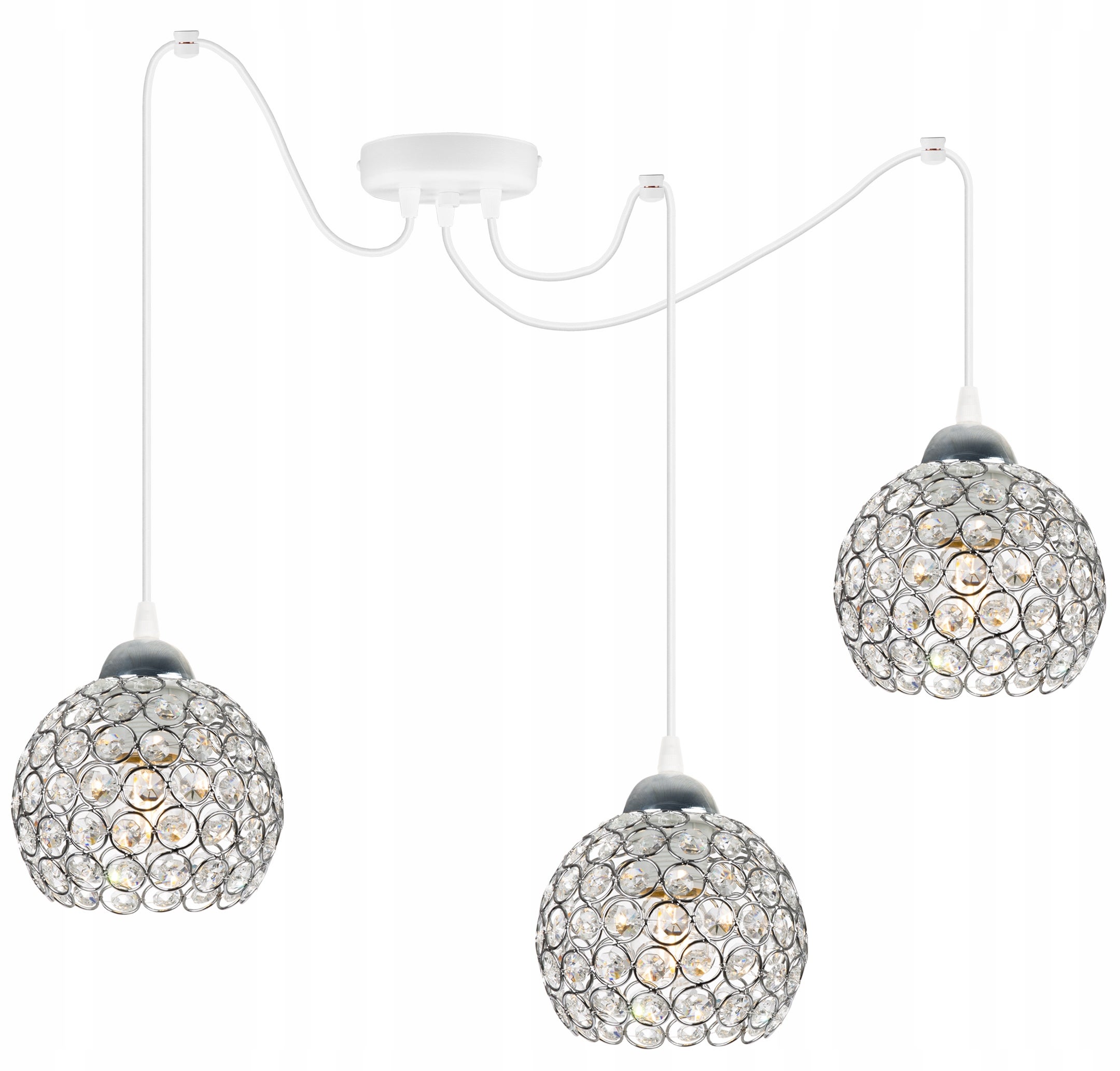 Lampa sufitowa wisząca Light Home LH Crystal Spider 3x E27 60W kryształki biały