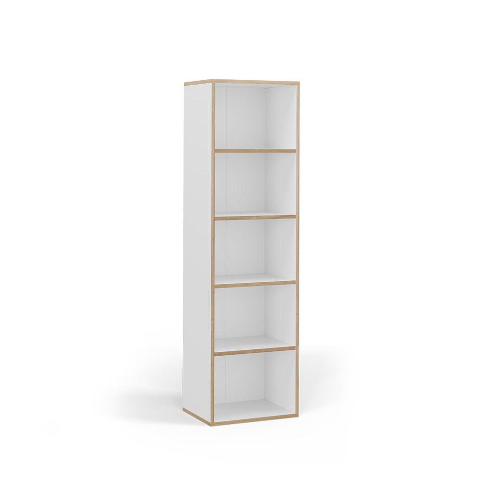 Vicco Regał na książki Tetrix, Biały, 40 x 140 cm z 5 przegrodami