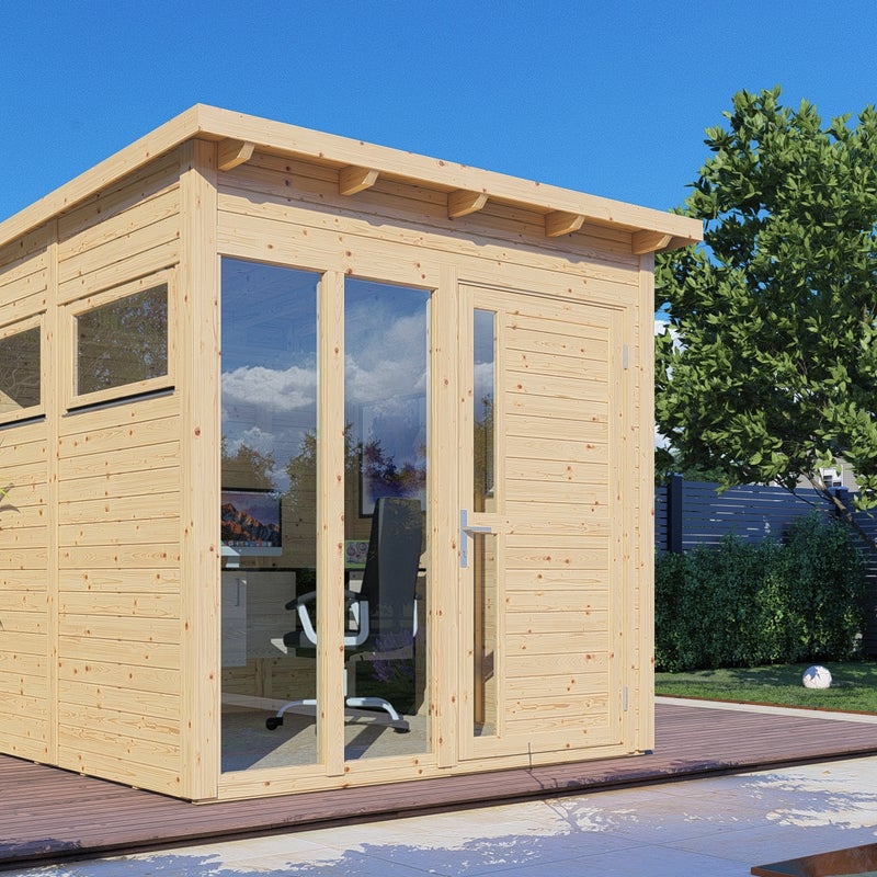 Domek ogrodowy BERTILO Pentus 2 Office z podłogą, ściany 19 mm, niepomalowany