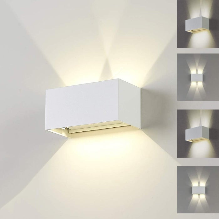 Lampa ścienna LED 24 W, światło zewnętrzne, światło białe 3000 K, wodoodporność IP65, regulowana wiązka 120°, odpowiednia do korytarzy i garaży