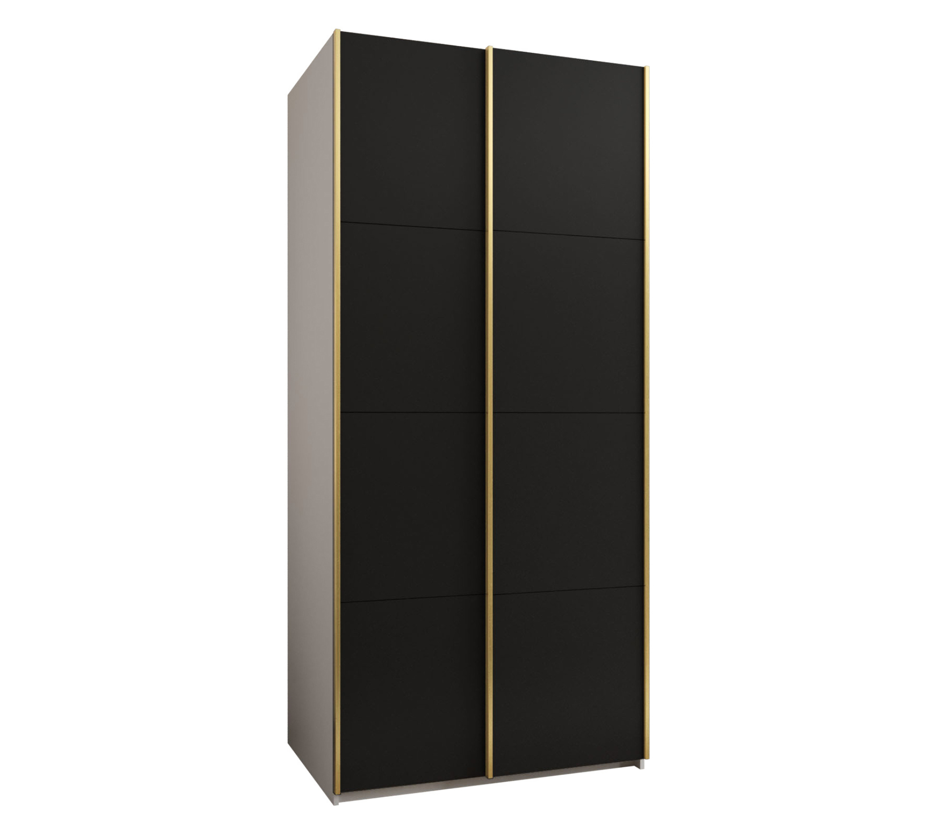 Szafa przesuwna wysoka Lux 1 120 x 64 x 245,5 cm biały + czarny + u. złoty - Abiks Meble
