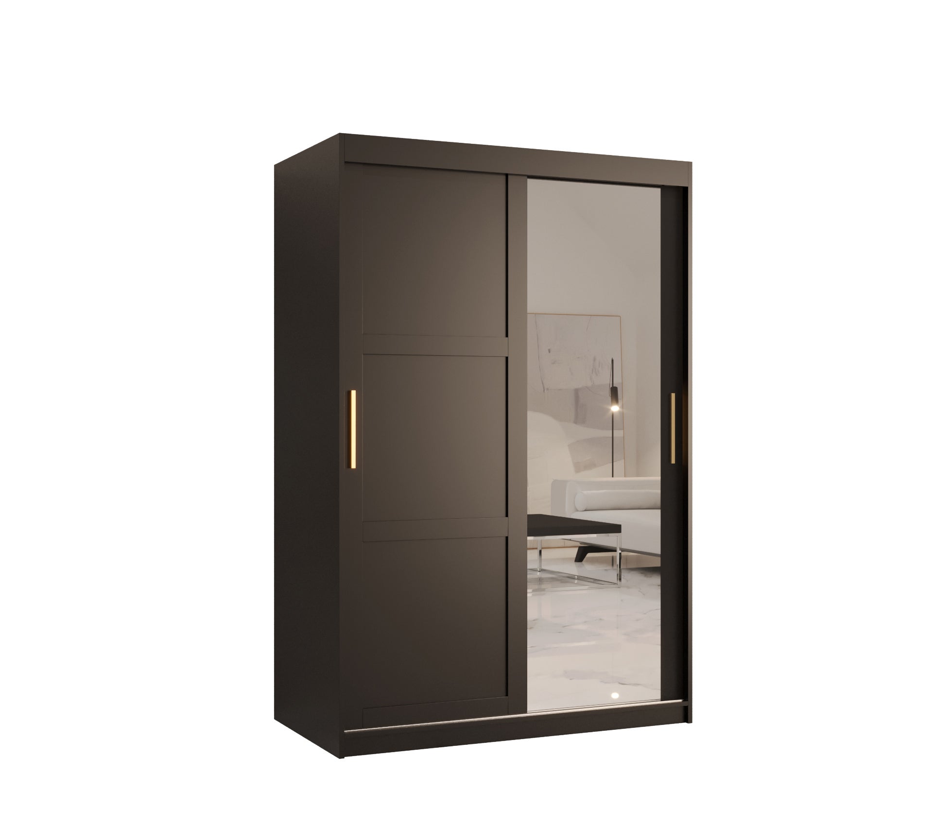 Szafa przesuwna garderoba RAMIRO 2 120 x 62 x 200 cm Czarny - Abiks Meble