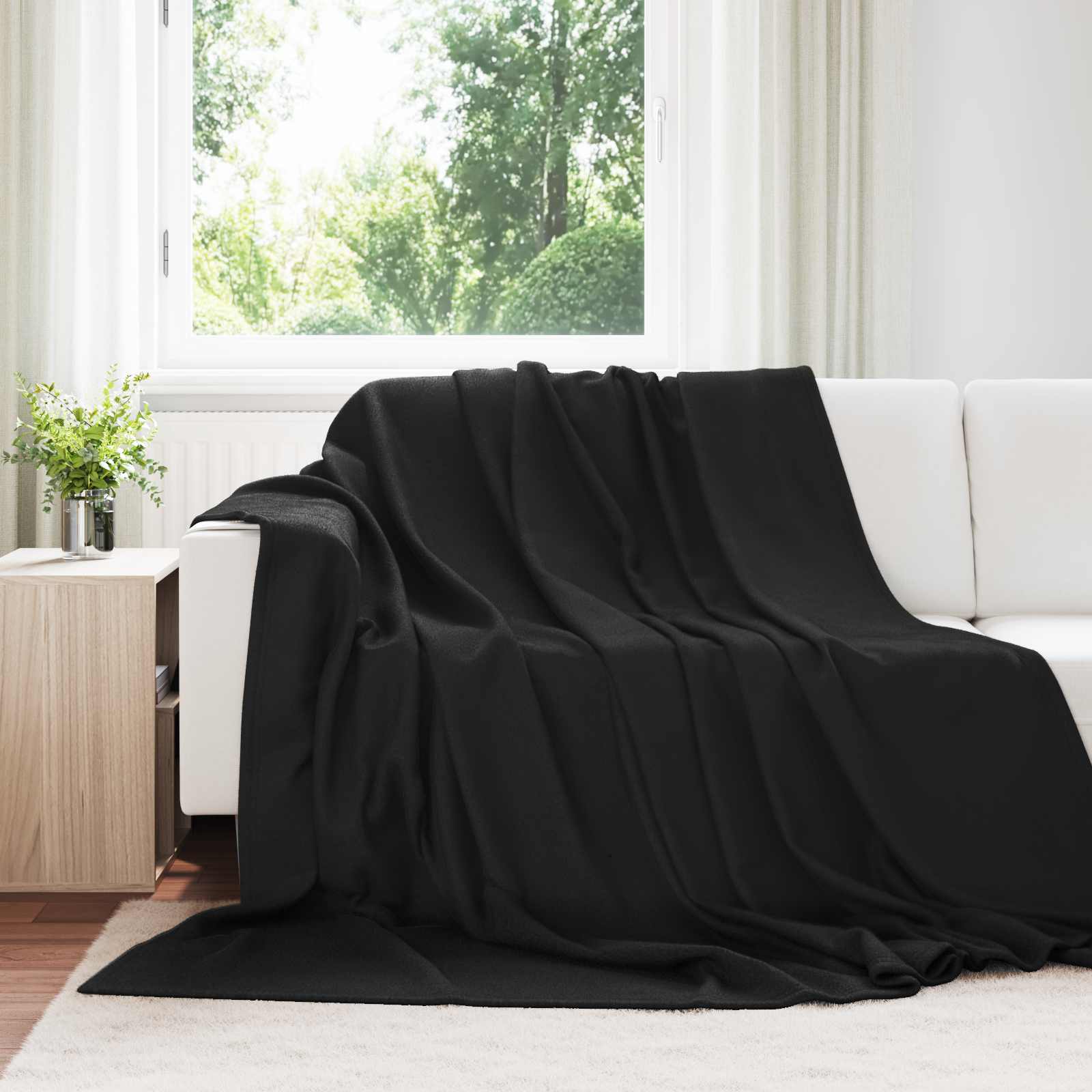 Koce narzutowe 24 pcs Czarny 270 x 240 cm Polar vidaXL