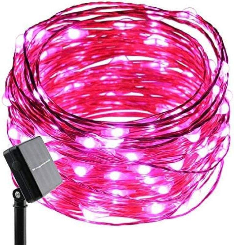Zewnętrzne lampki solarne, 66 stóp, 200 diod LED, miedziany drut, 8 trybów