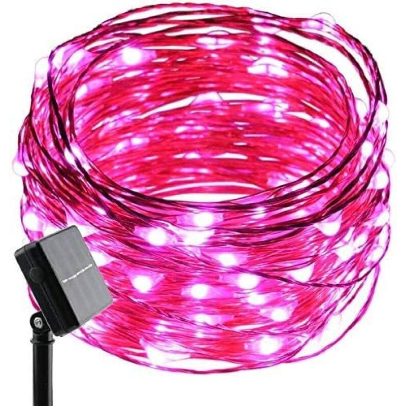 Zewnętrzne lampki solarne, 66 stóp, 200 diod LED, miedziany drut, 8 trybów