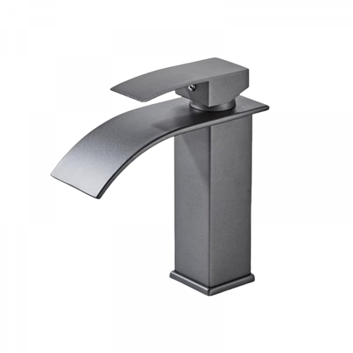 Szary kran wodospadowy do umywalki, kran zlewozmywakowy, wysoka wylewka 170 mm, szary kran wodospadowy G 3/8