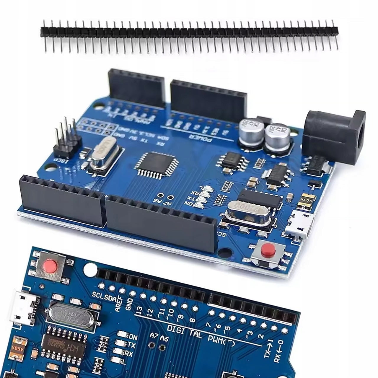 Moduł ACS A1 ATMEGA328 AVR Micro USB – Kompatybilny z Arduino UNO R3 | Napięcie Zasilania 7-12V | Wbudowany Bootloader i Listwa Goldpin