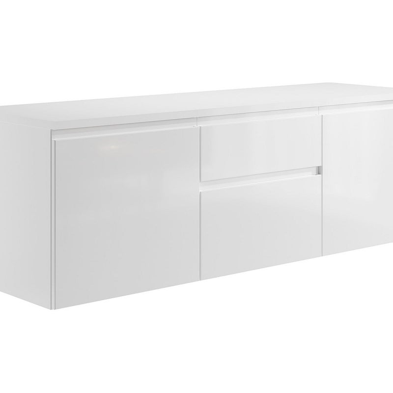 Szafka łazienkowa wisząca pod umywalkę - Biały - 150 cm - JIMENA II