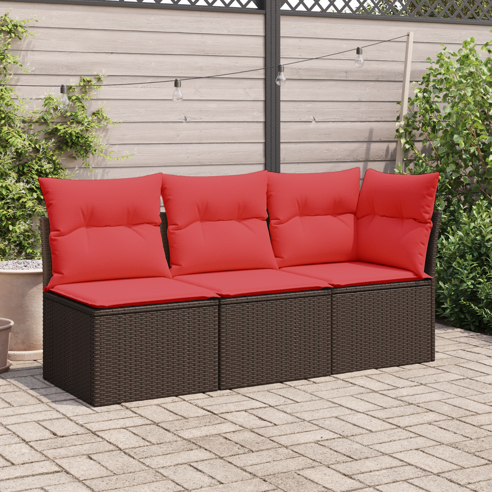 | Sofa Ogrodowa | z poduszką Brązowy 62 x 62 x 69 cm Polirattan