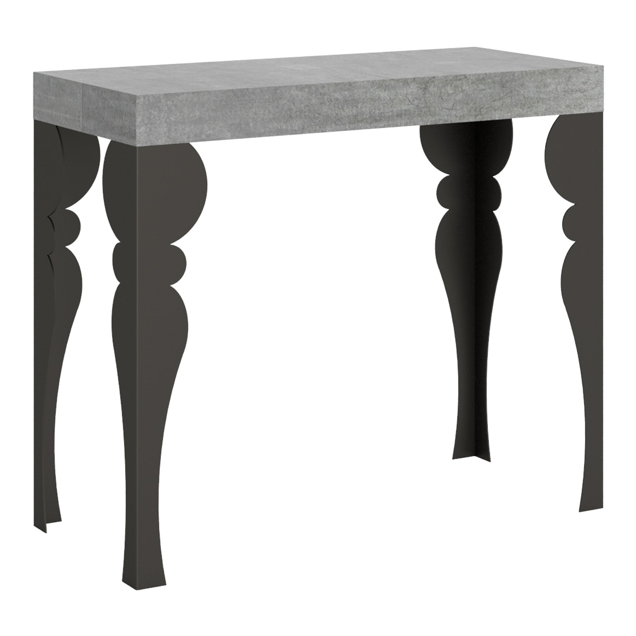 Mesa consola pequeña premium Paxon, estructura antracita, extensible, 196 cm
