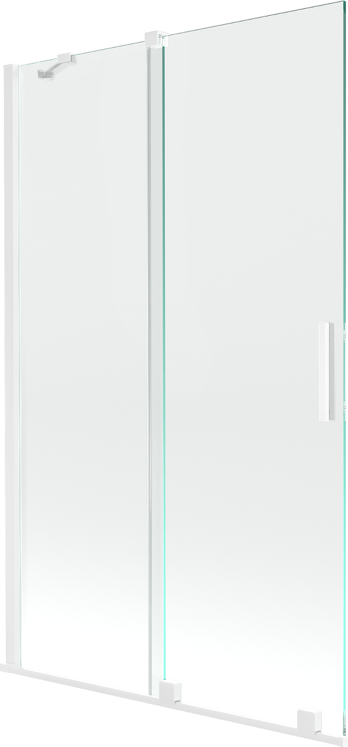Mexen Velar parawan nawannowy 2-skrzydłowy rozsuwany 110 x 150 cm, transparent, biały - 896-110-000-01-20