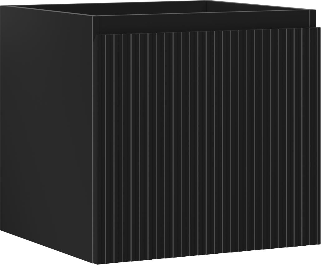 Mexen Rivel szafka łazienkowa podumywalkowa 50 cm, 1 szuflada, ryflowana , czarna mat - 91A20-05047-1-BF71