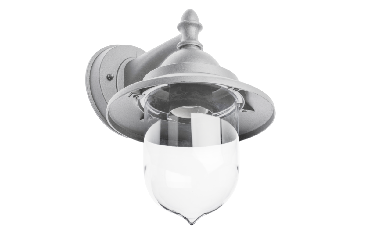 Lampa ogrodowa TOSKANA-AD, E27 max 60W, kinkiet prosty, szara, IP54, na elewację i do ogrodu – GTV LIGHTING