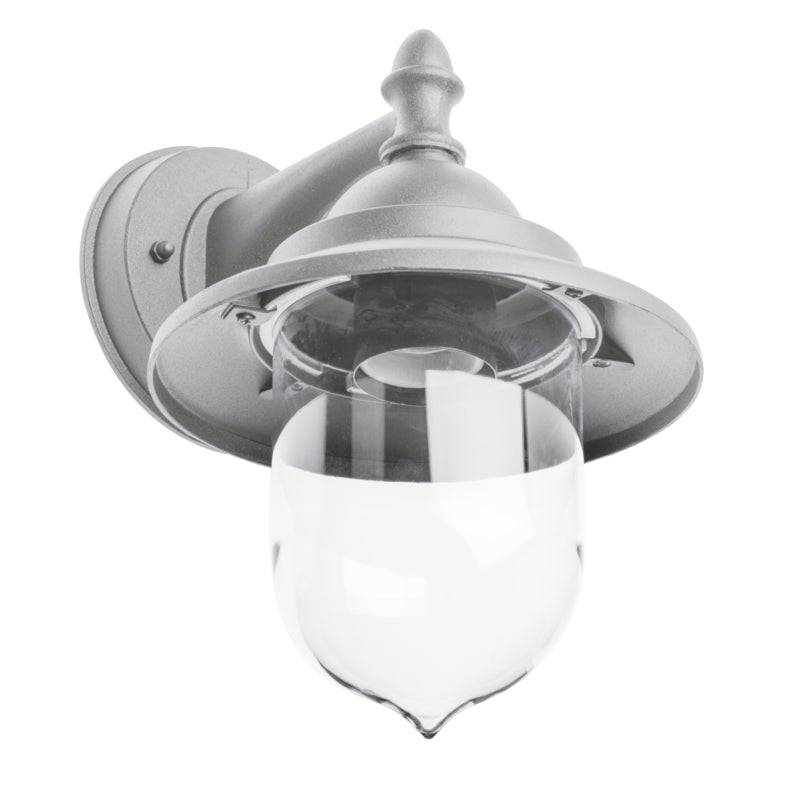 Lampa ogrodowa TOSKANA-AD, E27 max 60W, kinkiet prosty, szara, IP54, na elewację i do ogrodu – GTV LIGHTING