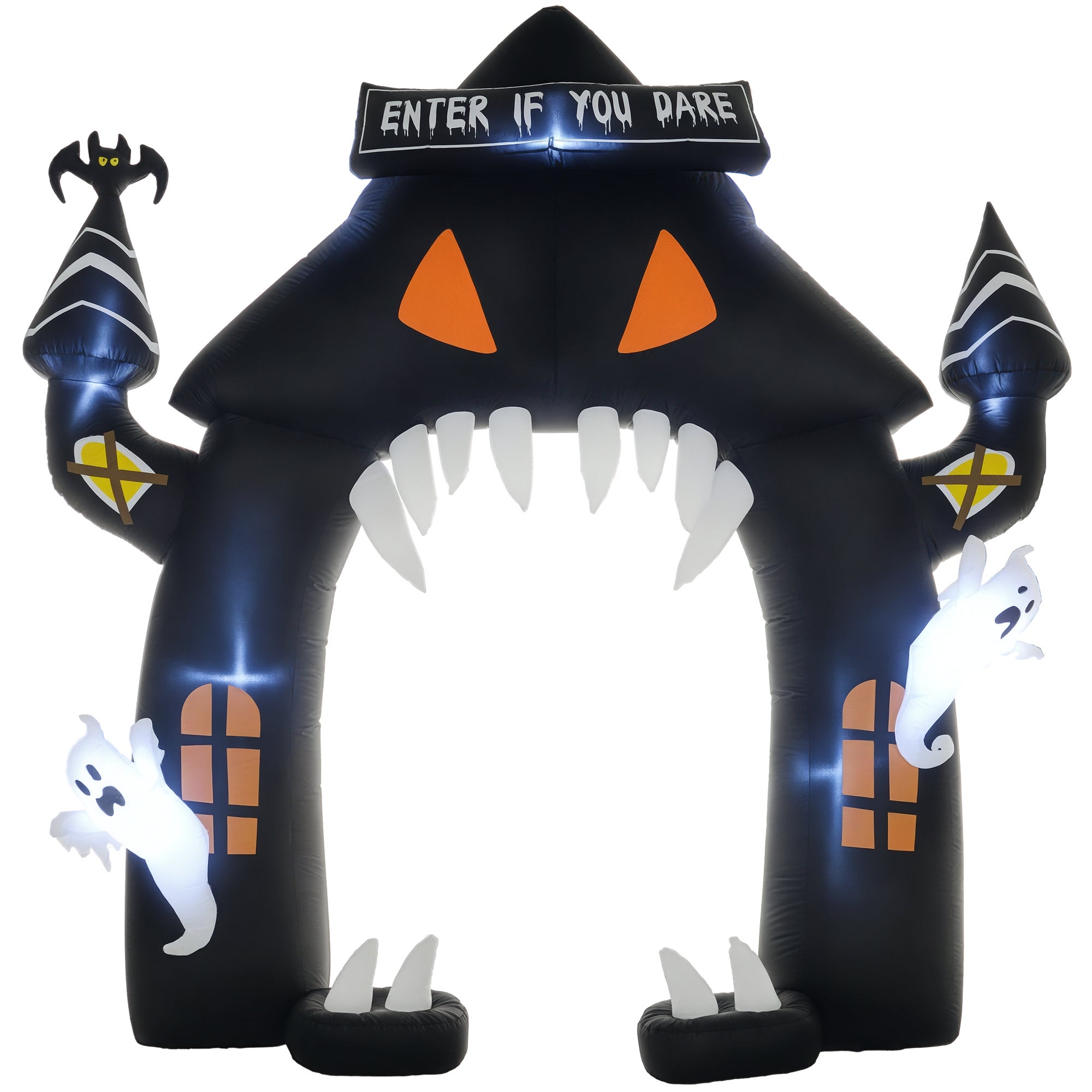 Dmuchany łuk halloweenowy, 4 duchy, światła LED, wodoodporny, 300 x 76 x 300 cm