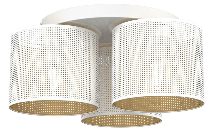 Lampa wisząca Loft shade biały mat-złota 3xE27x15W metal wym:18x45x45cm IP20 Luminex