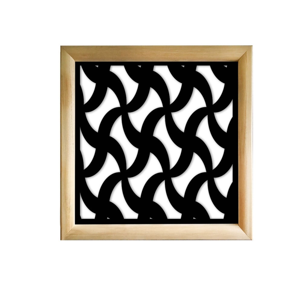 NINJA - Kwadratowe moduły dekoracyjne z drewna i PVC - Rozmiar 48x48 cm - Grubość 47 mm - Kolor wewnętrzny CZARNY