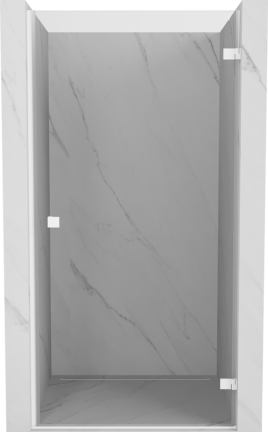 Mexen Lunar-B drzwi prysznicowe uchylne prawe 60 cm, transparent, białe - 832-060-000-20-00-P