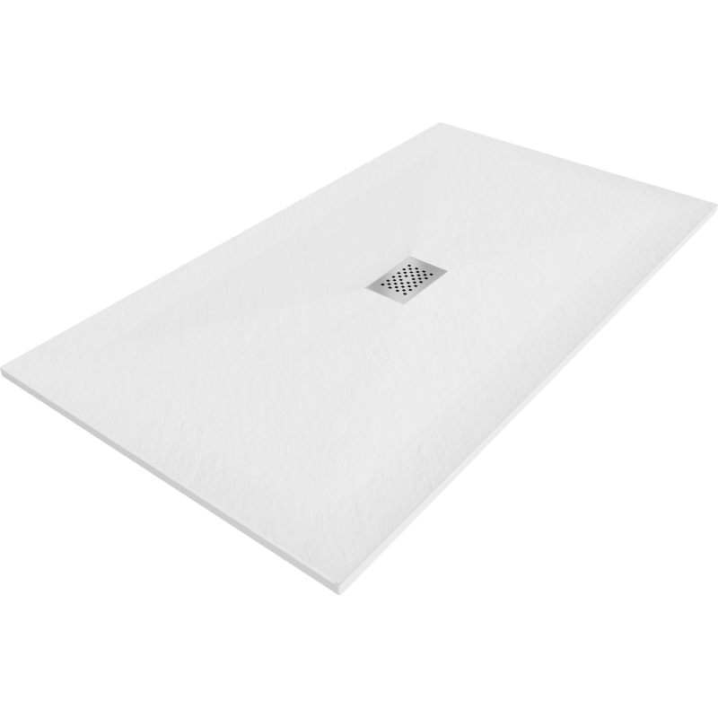 Mexen Hugo brodzik prostokątny SMC 180 x 100 cm, biały, maskownica inox - 42101018-X